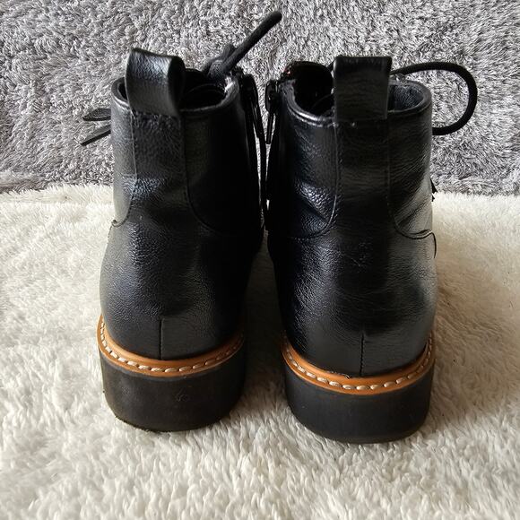 Naturalizer Women's Eeva Faux Leather Lace Up Ankle Bootie Size 7W Black Comfort - Picture 3 of 6